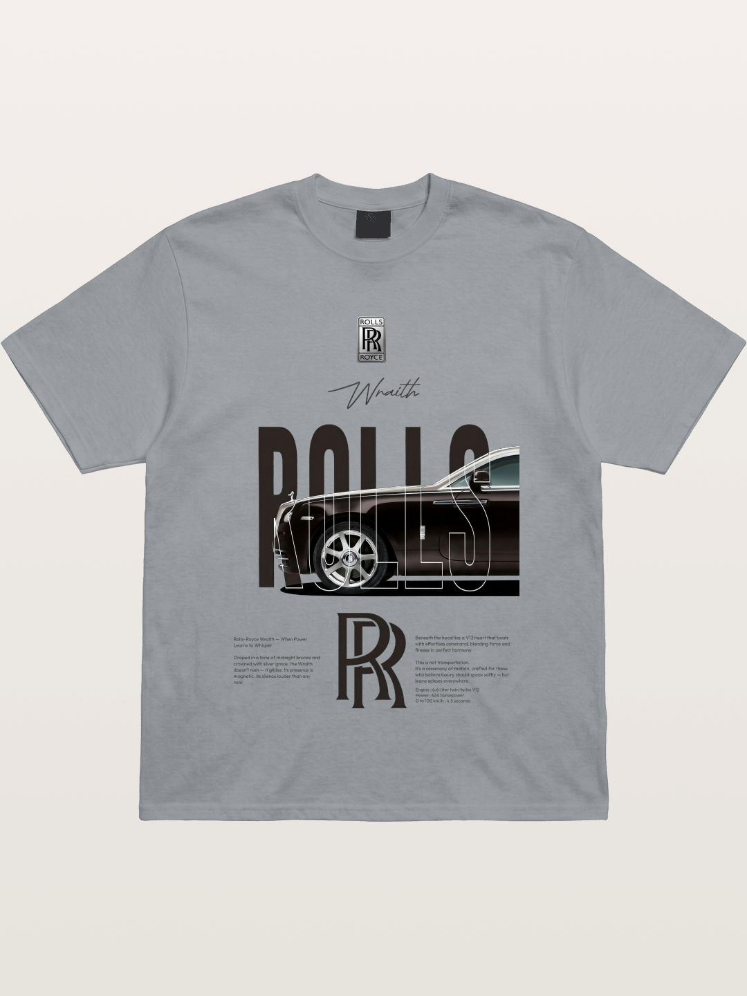 Rolls Royce Wraith Typography Gildan T-shirt