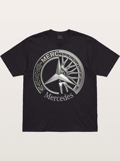 Mercedes Benz Wheel Emblem Art Cotton T-shirt