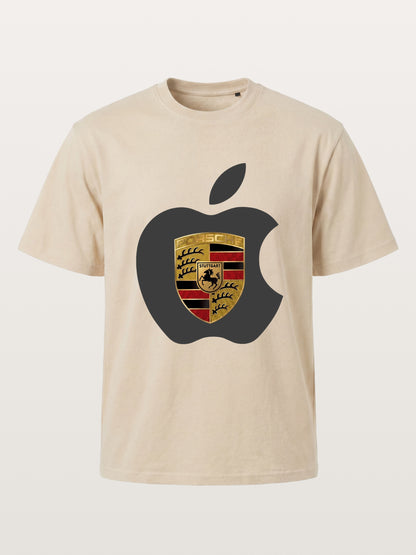 Porsche Crest Inside Apple Outline Gildan T-shirt