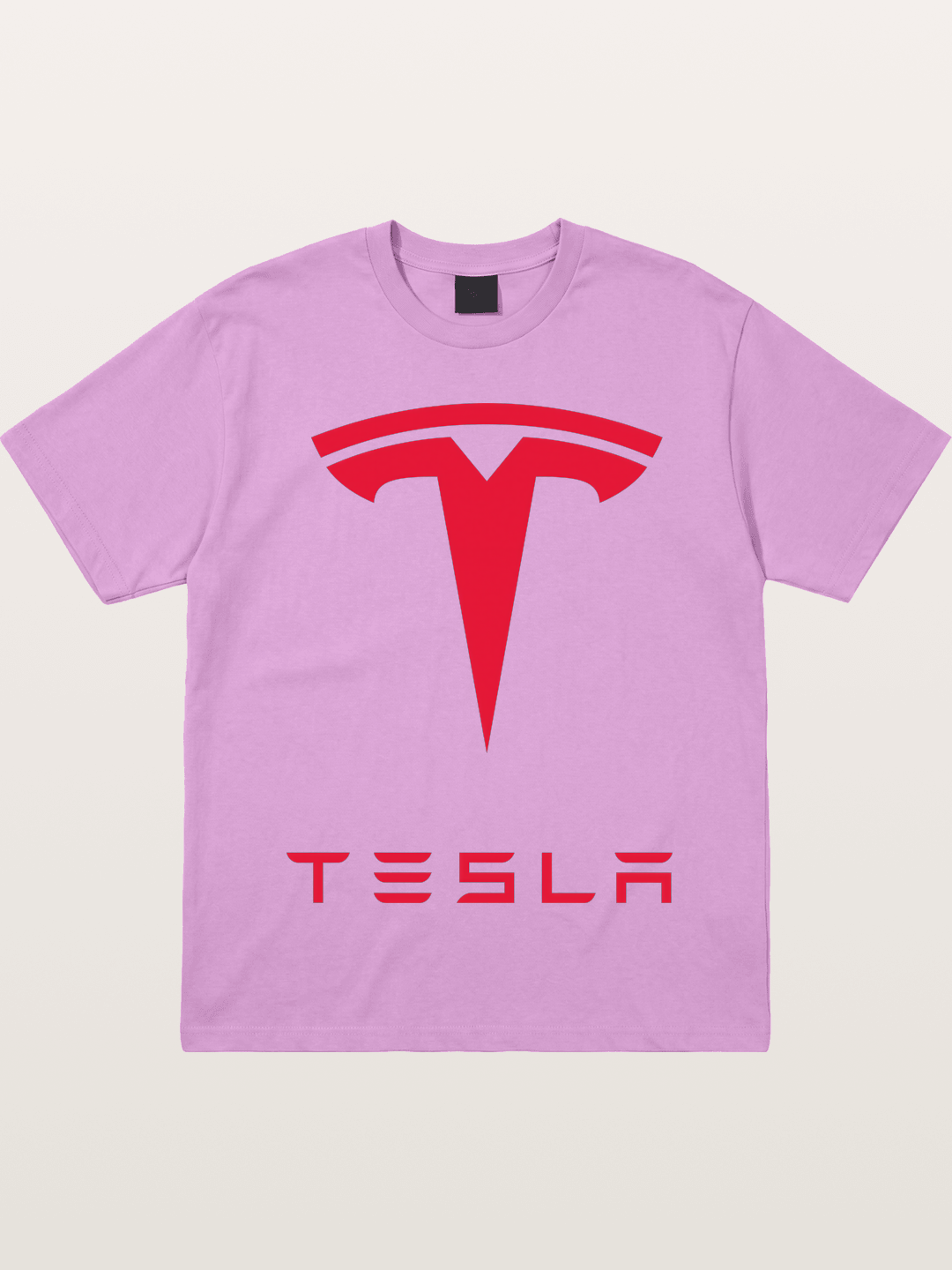 Tesla Red Logo Sticker Gildan T-shirt