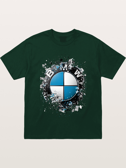 BMW Splash Paint Round Logo Gildan T-shirt