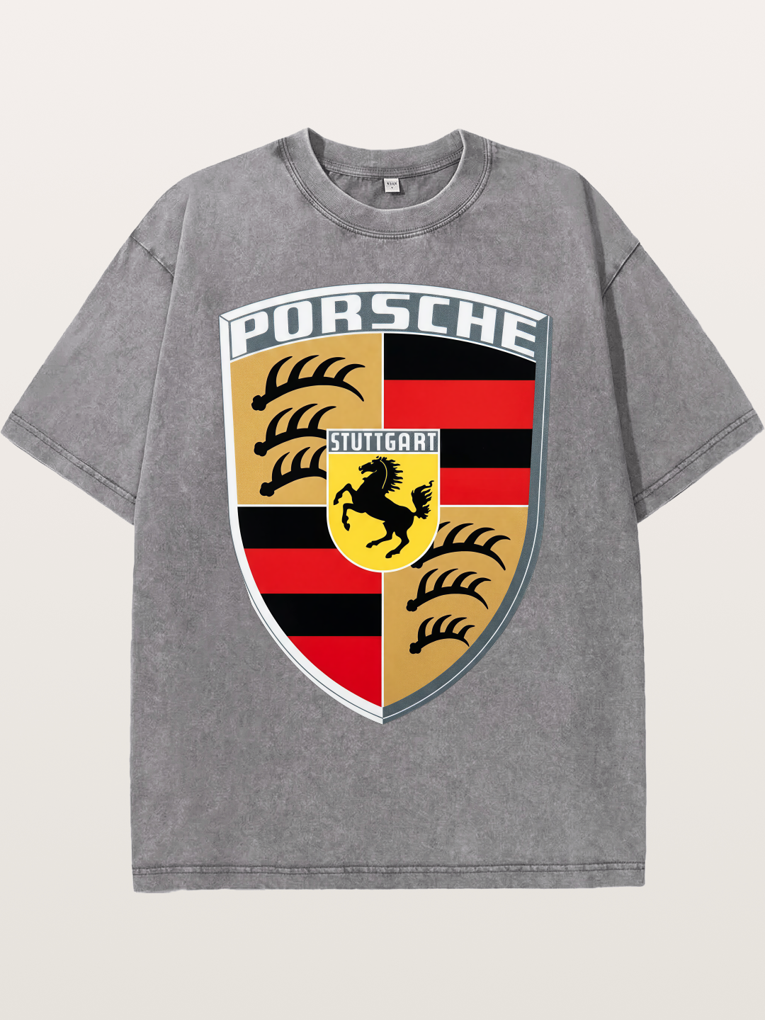 Porsche Crest Shield Design Washed T-shirt