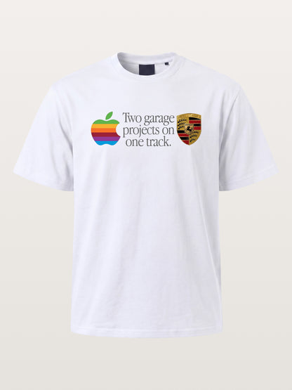 Rainbow Apple Porsche Garage Phrase Cotton T-shirt