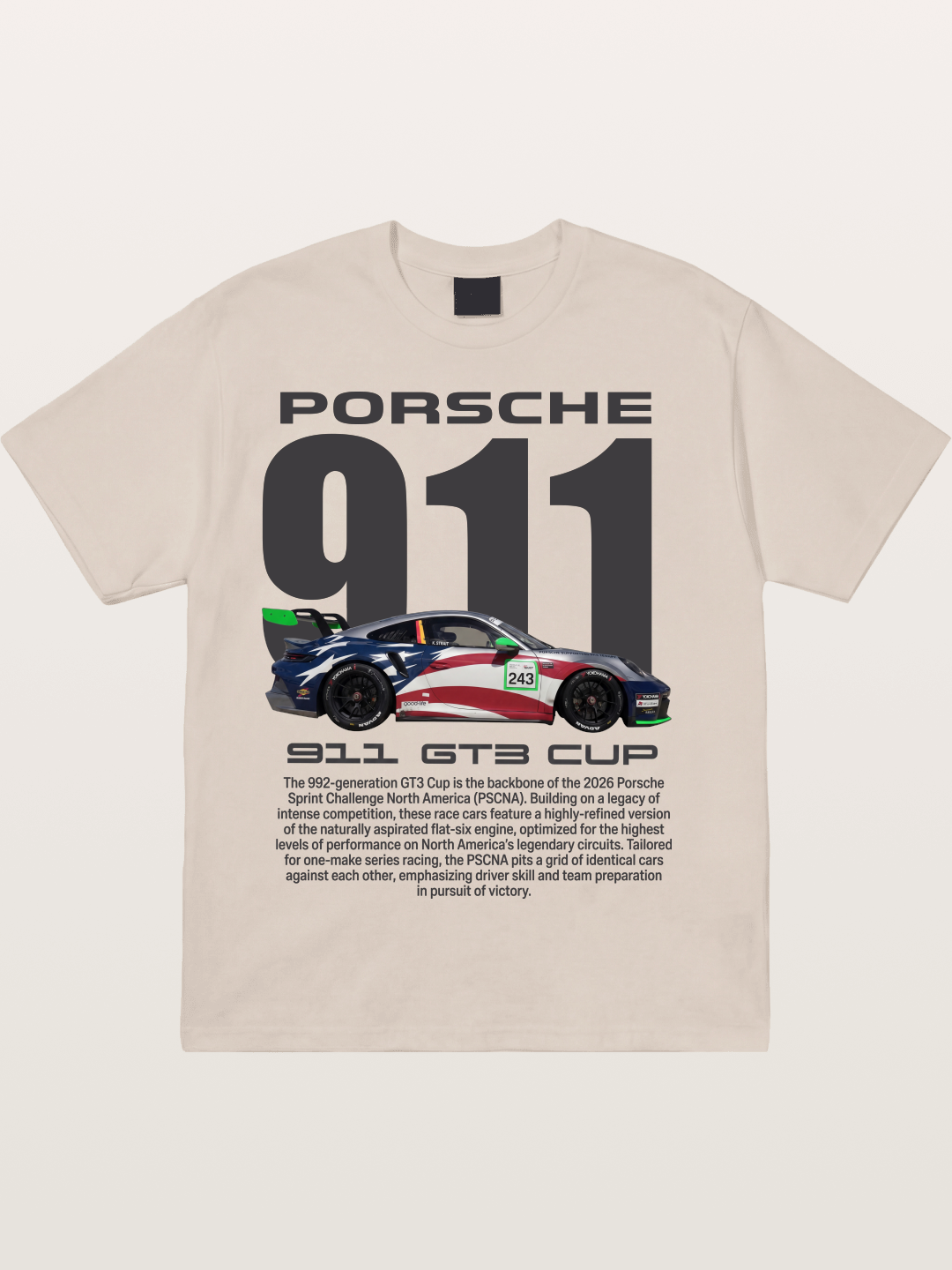 Porsche 911 GT3 Cup American Colors Cotton T-shirt