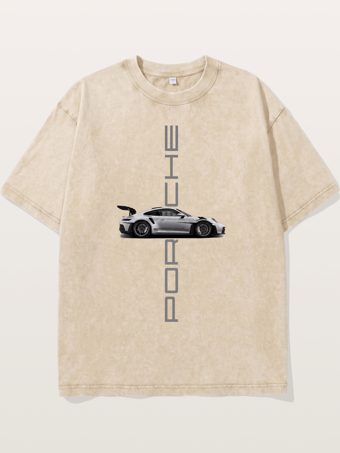Porsche 911 Vertical Text Design Washed T-shirt