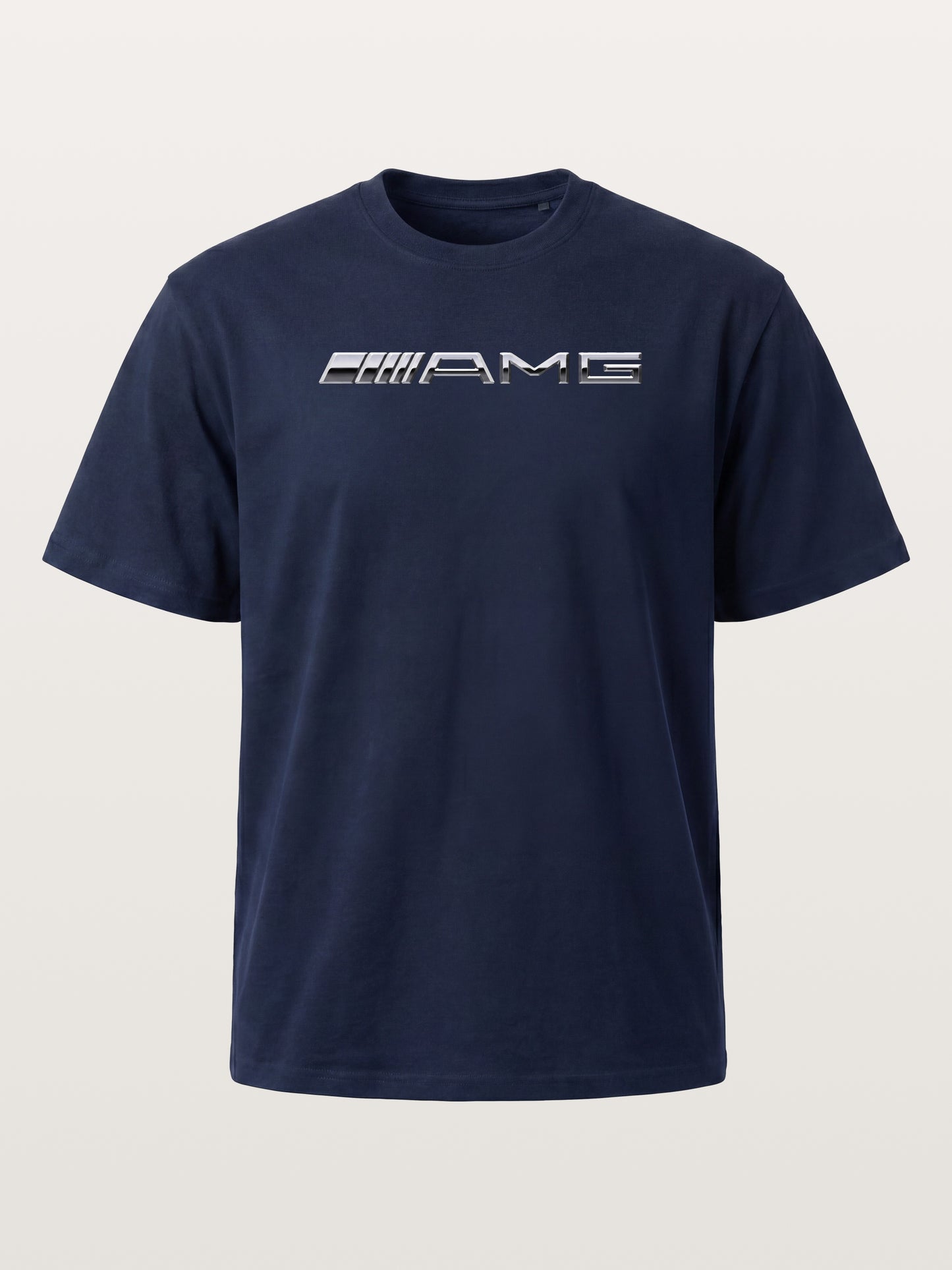 Metallic Finish AMG Three Strip Emblem Cotton T-shirt