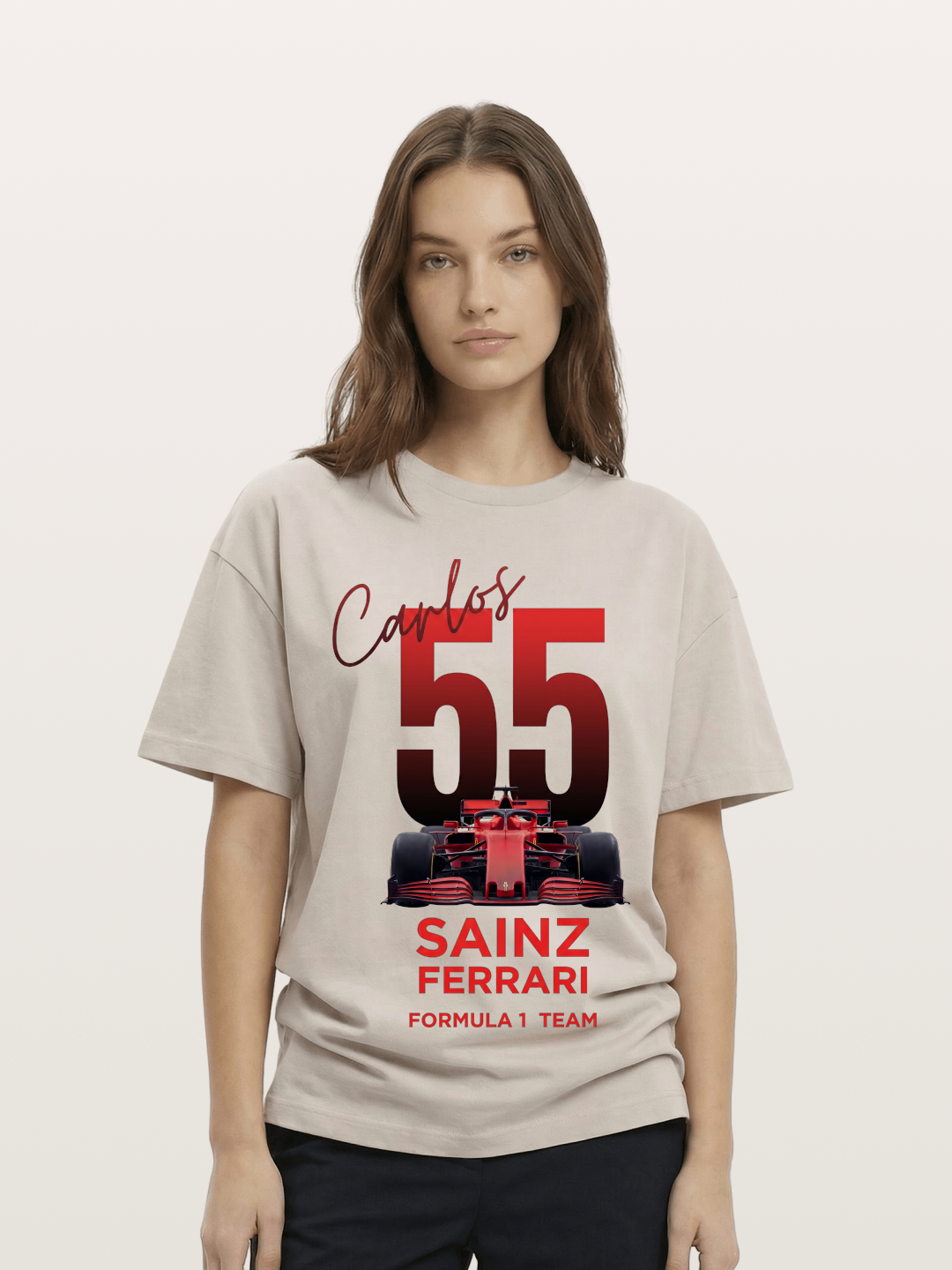 Carlos Sainz Ferrari 55 Art Cotton T-shirt