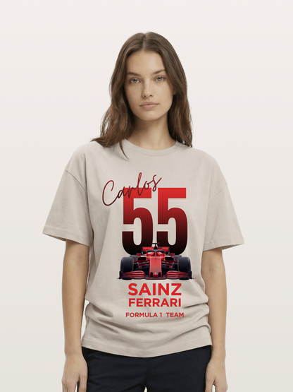 Carlos Sainz Ferrari 55 Art Cotton T-shirt