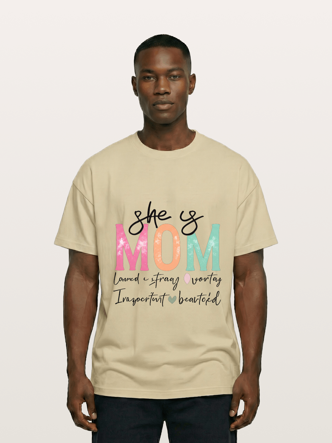 She is Mom Boho Pastel Print Gildan T-shirt