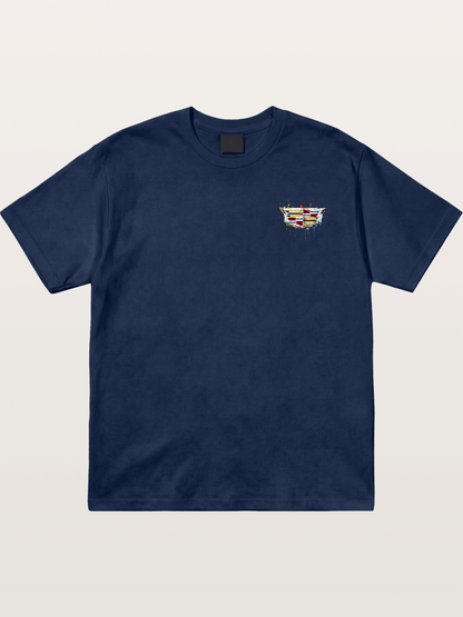 Cadillac Watercolor Logo Print Cotton T-shirt