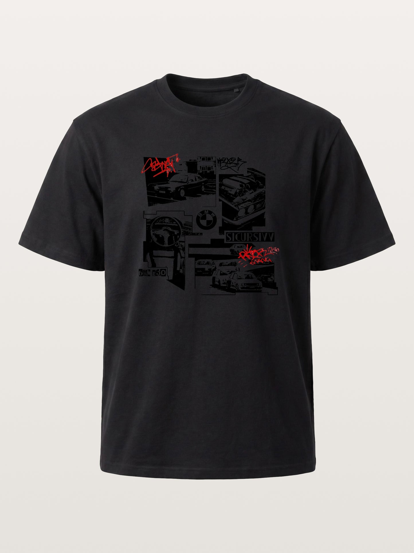 BMW E30 Collage Graffiti Art Cotton T-shirt