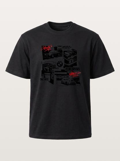 BMW E30 Collage Graffiti Art Cotton T-shirt