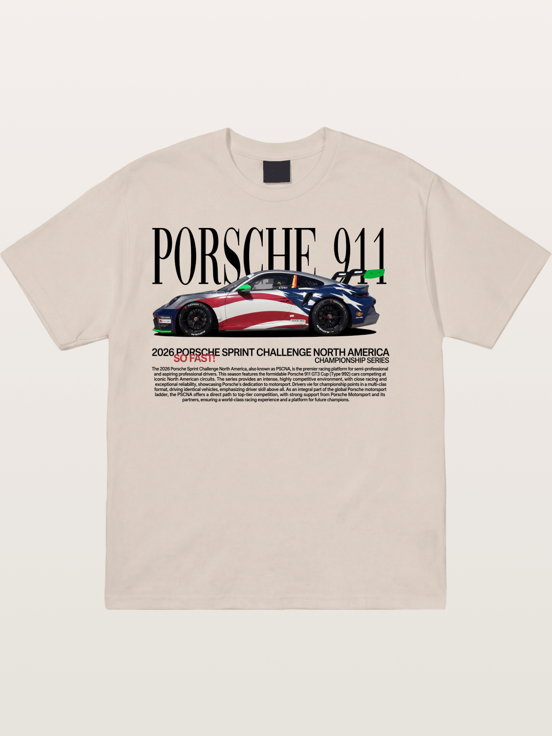 Porsche 911 Sprint Challenge Livery Cotton T-shirt