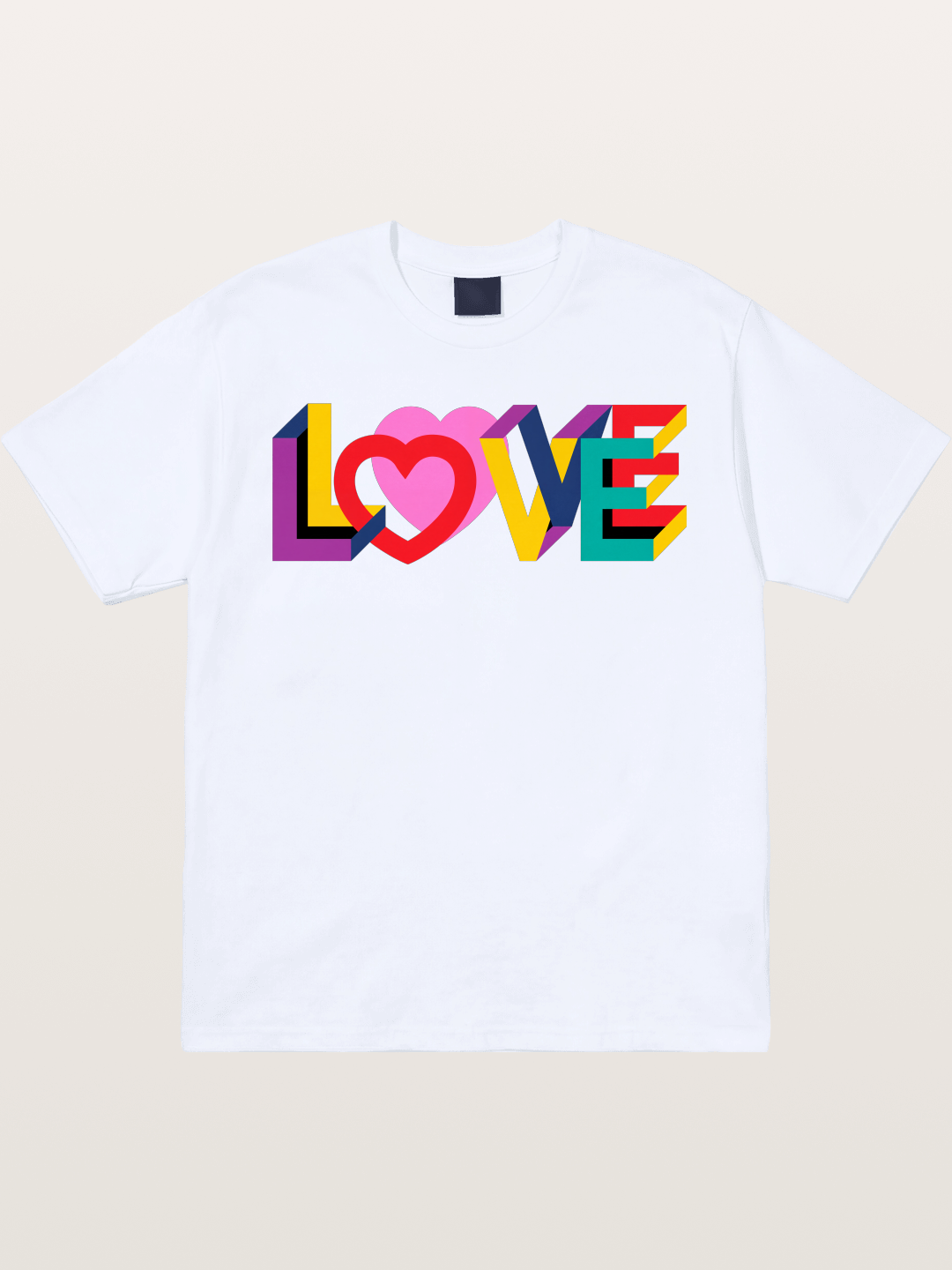 3D Love Typography With Heart Gildan T-shirt