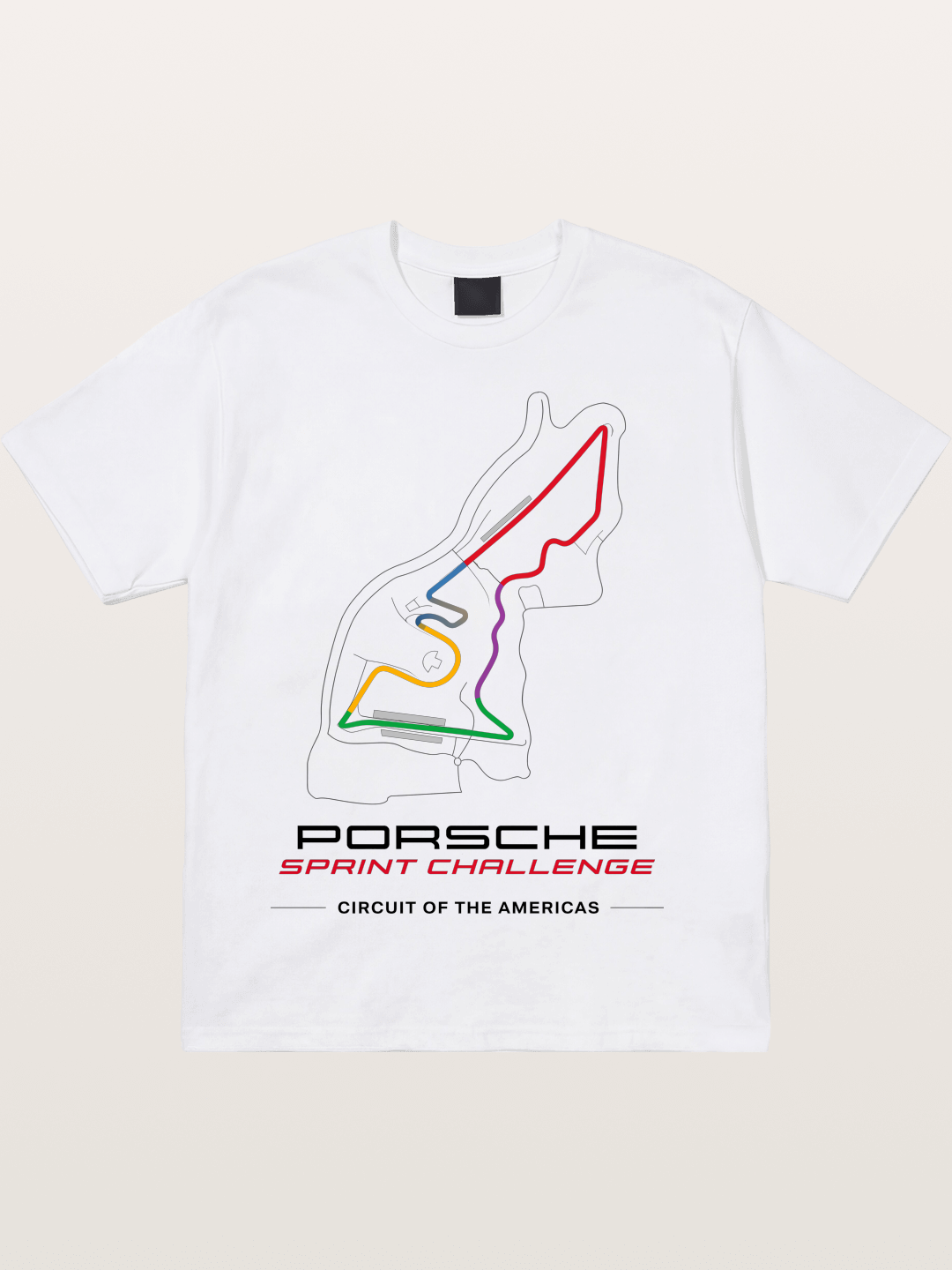 Americas Circuit Colorful Track Map Cotton T-shirt