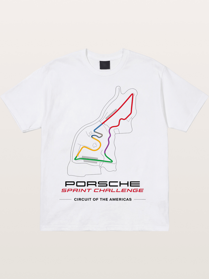 Americas Circuit Colorful Track Map Cotton T-shirt