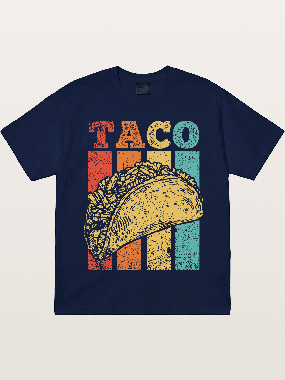 Vintage Taco Retro Stripes Food Gildan T-shirt