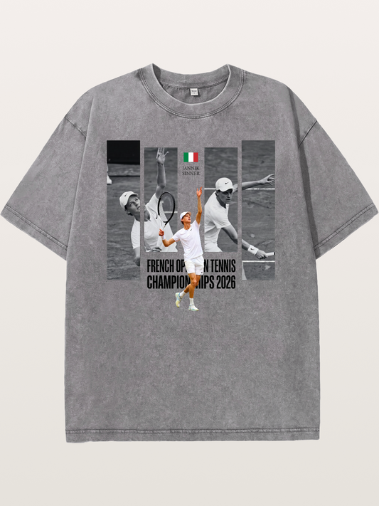 Jannik Sinner French Open Graphic Washed T-shirt