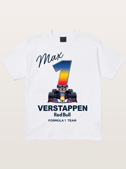 Max Verstappen Red Bull 1 Print Cotton T-shirt