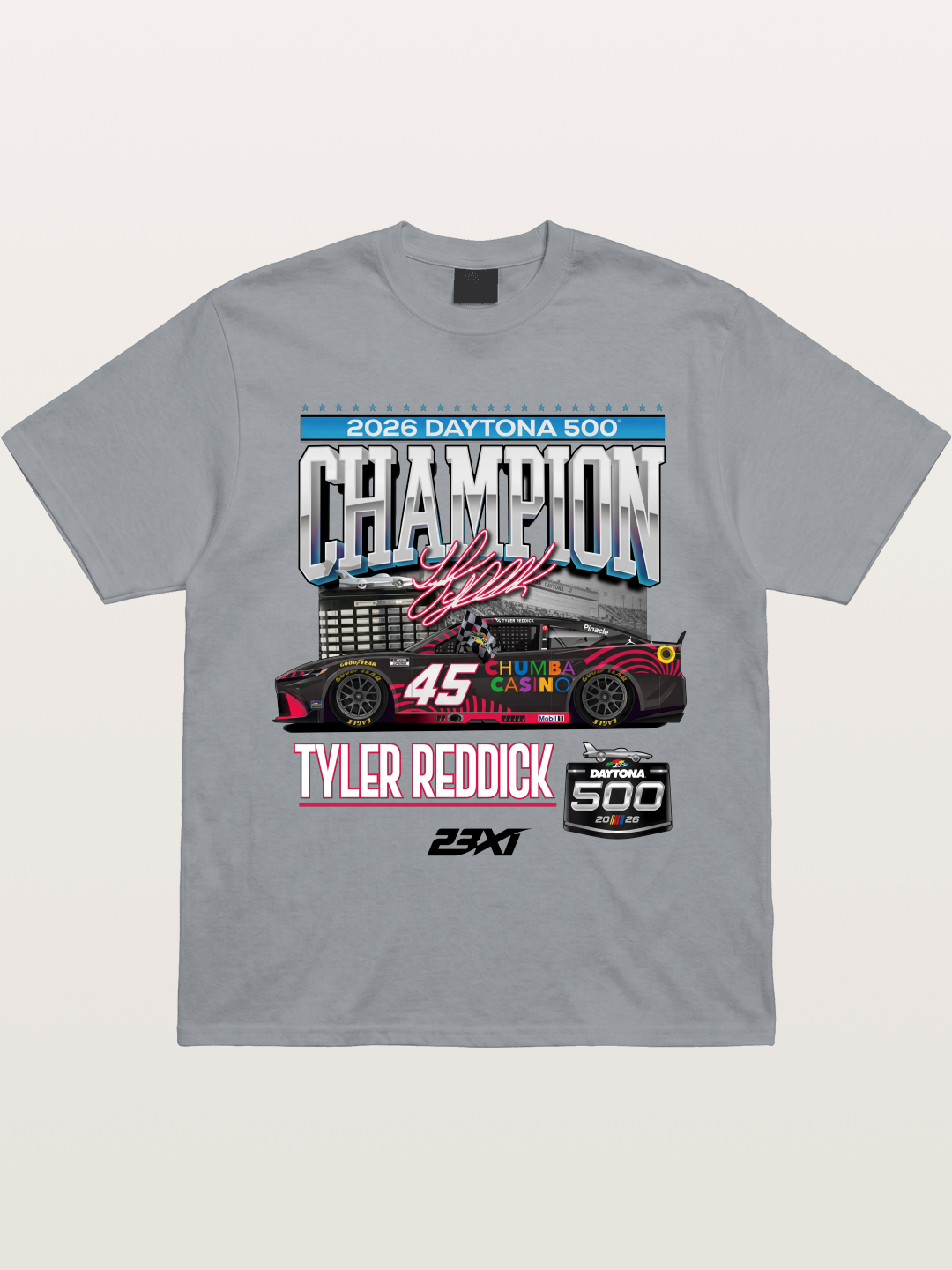 Tyler Reddick Daytona 500 Champion Print Gildan T-shirt
