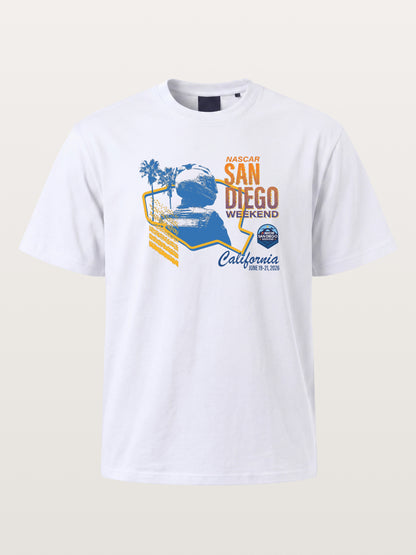 San Diego NASCAR Helmet Silhouette Gildan T-shirt