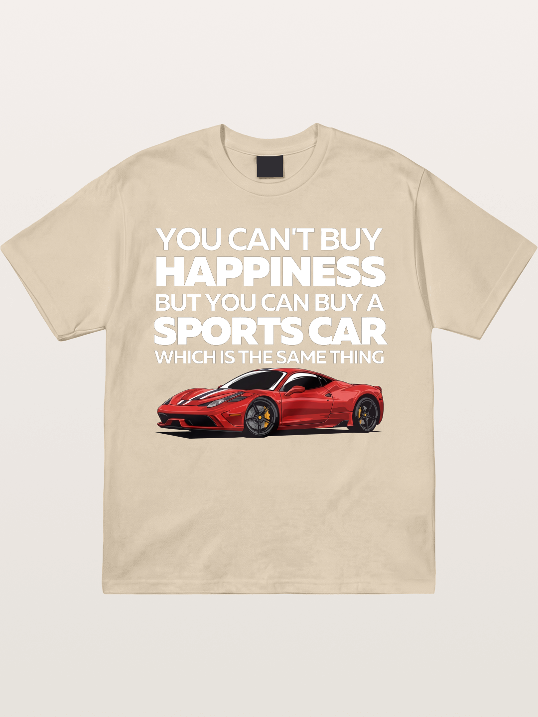 Sports Car Happiness Quote Red Ferrari Gildan T-shirt