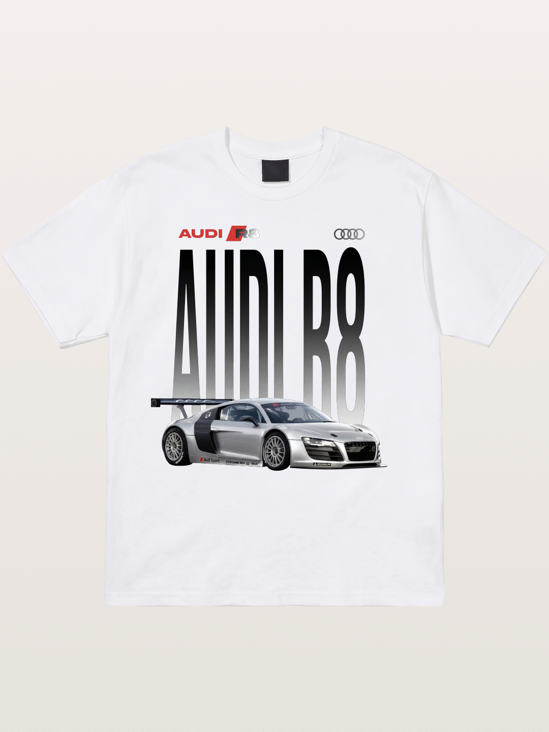 Silver Audi R8 GT3 Front Side View Cotton T-shirt