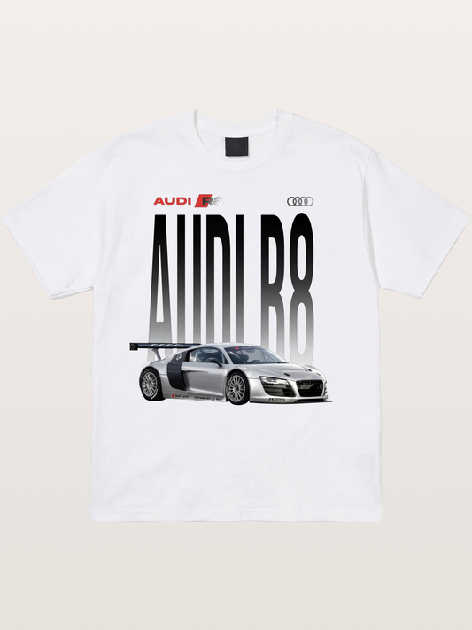 Silver Audi R8 GT3 Front Side View Cotton T-shirt