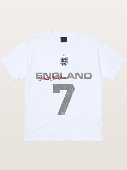 England Beckham 7 Vintage Gildan T-shirt