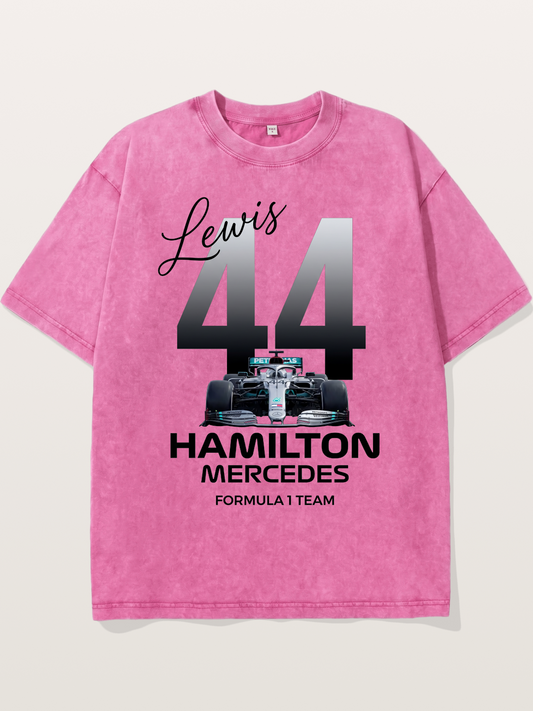 Lewis Hamilton Mercedes 44 Design Washed T-shirt