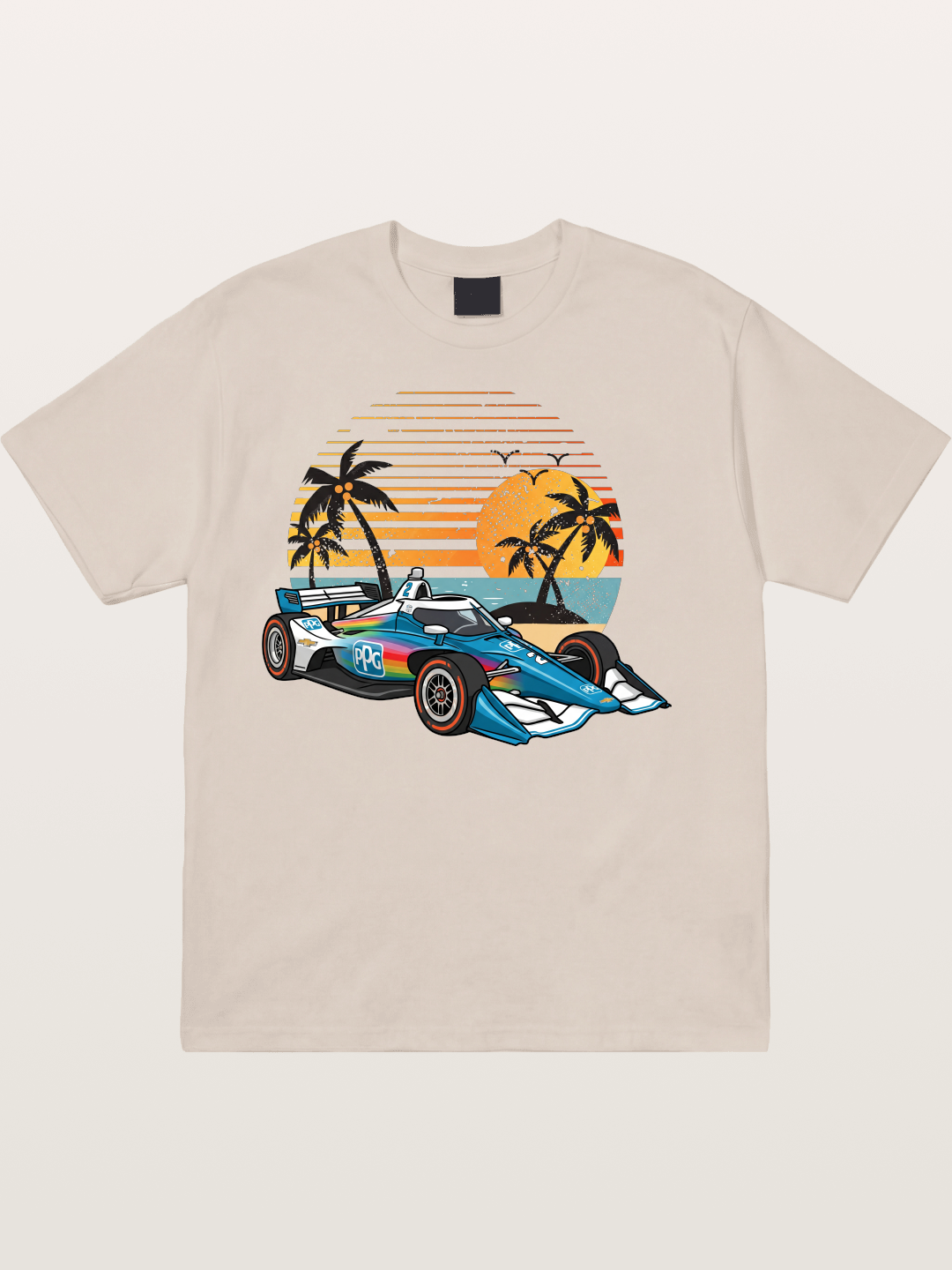 Palm Sunset Indy Car Classic Cotton T-shirt
