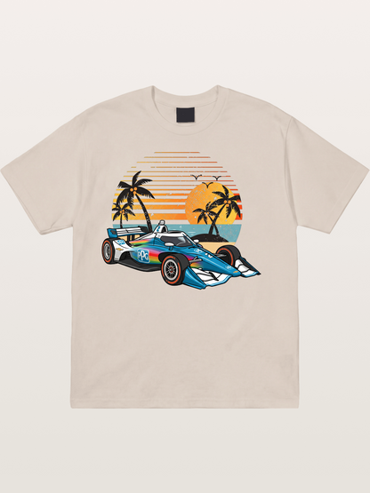 Palm Sunset Indy Car Classic Cotton T-shirt
