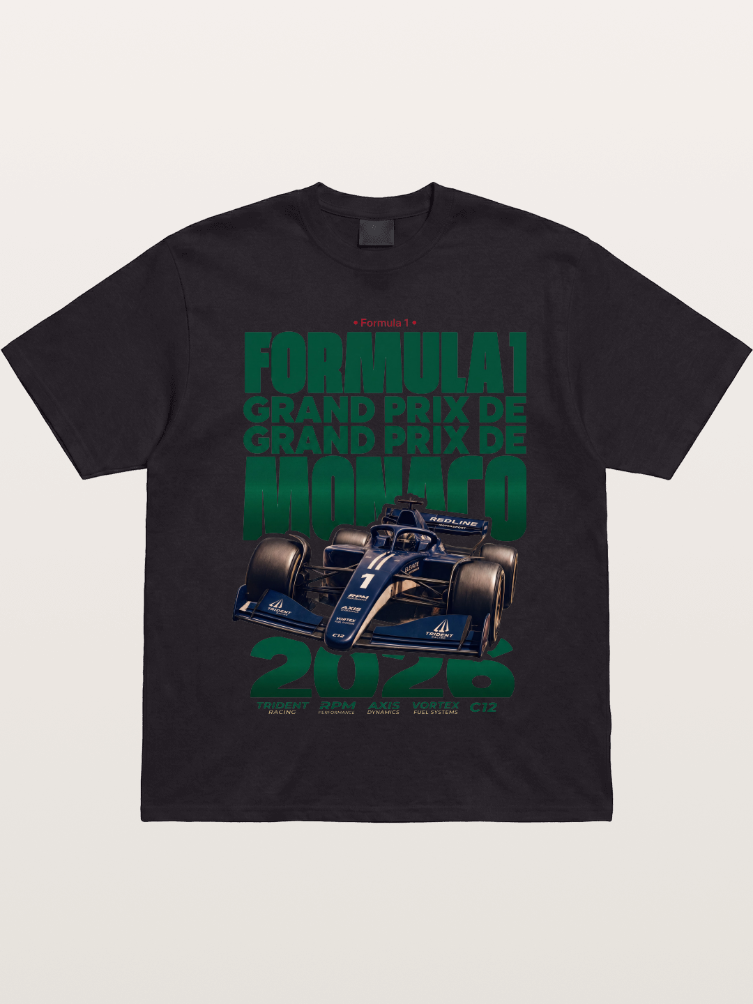Navy Monaco F1 Grand Prix Art Gildan T-shirt