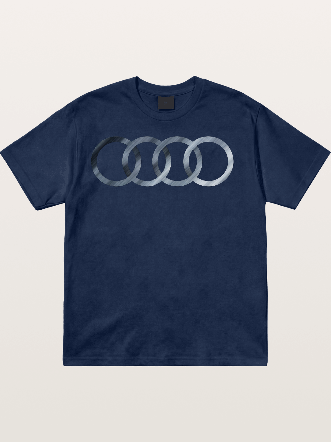 Audi Four Rings Brushed Metal Logo Cotton T-shirt