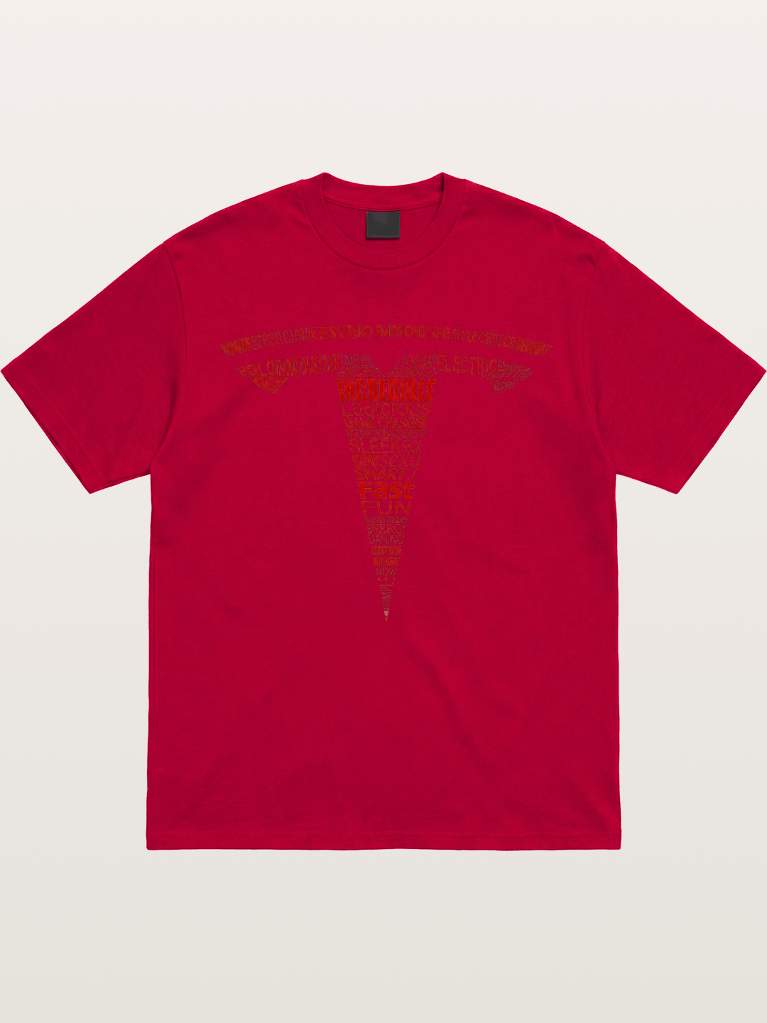 Tesla Word Cloud Heart Print Gildan T-shirt