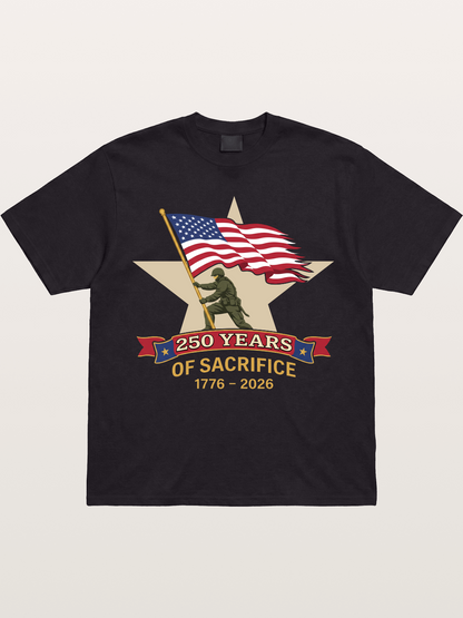 250 Years of Sacrifice Soldier Flag Gildan T-shirt