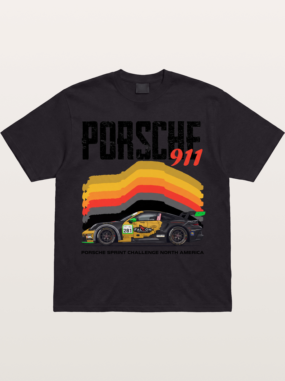 Porsche 911 Sprint Challenge Gradient Gildan T-shirt