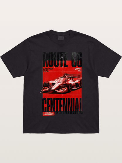 Red Tone Route66 Racing Card Gildan T-shirt