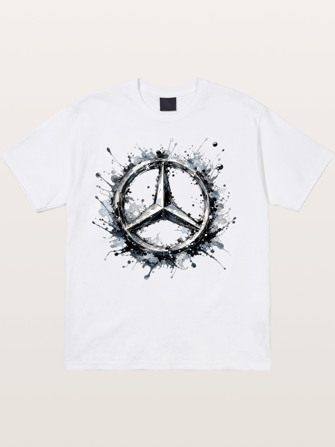 Mercedes Ink Wash Logo Art Cotton T-shirt