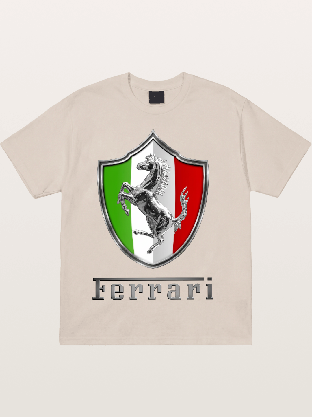 Ferrari Italian Flag Crest Cotton T-shirt