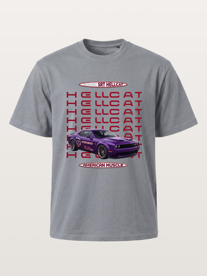 Purple Hellcat Repeat Font Card Gildan T-shirt
