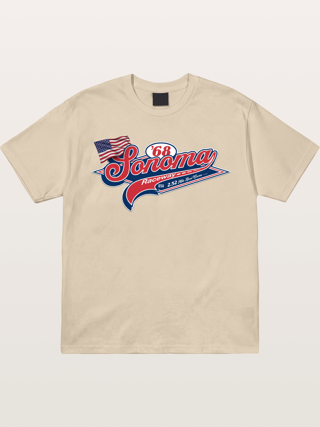Sonoma Raceway 1968 Vintage Script Gildan T-shirt