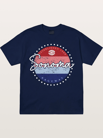 Sonoma Raceway Retro Circular Logo Gildan T-shirt