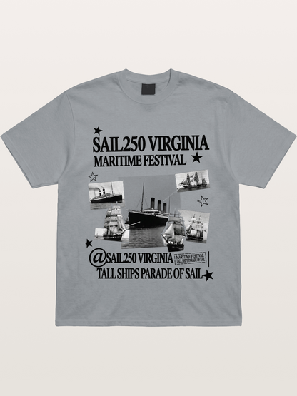 Collage Black White Sailboat Card Gildan T-shirt