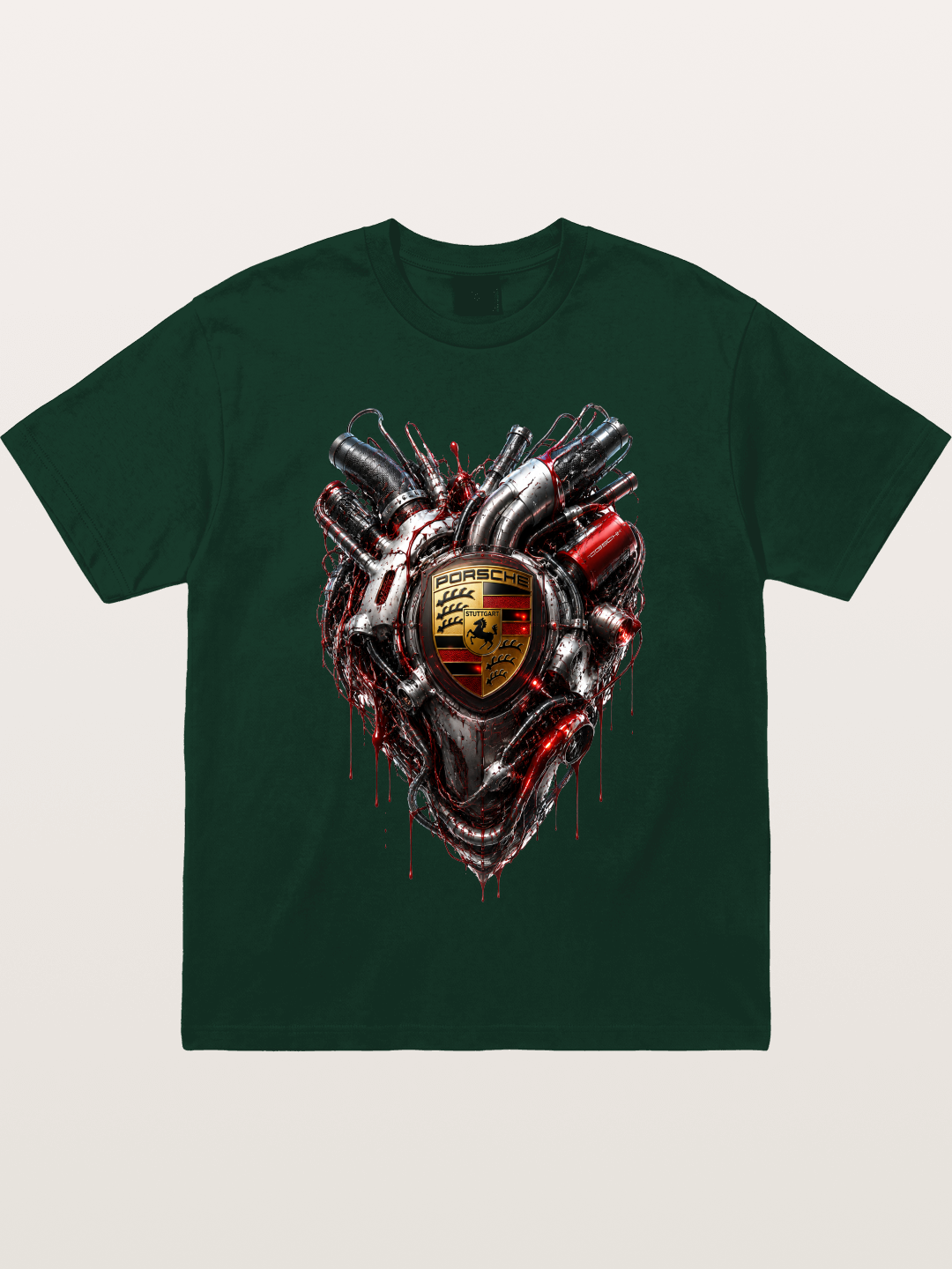 Porsche Mechanical Heart Art Gildan T-shirt