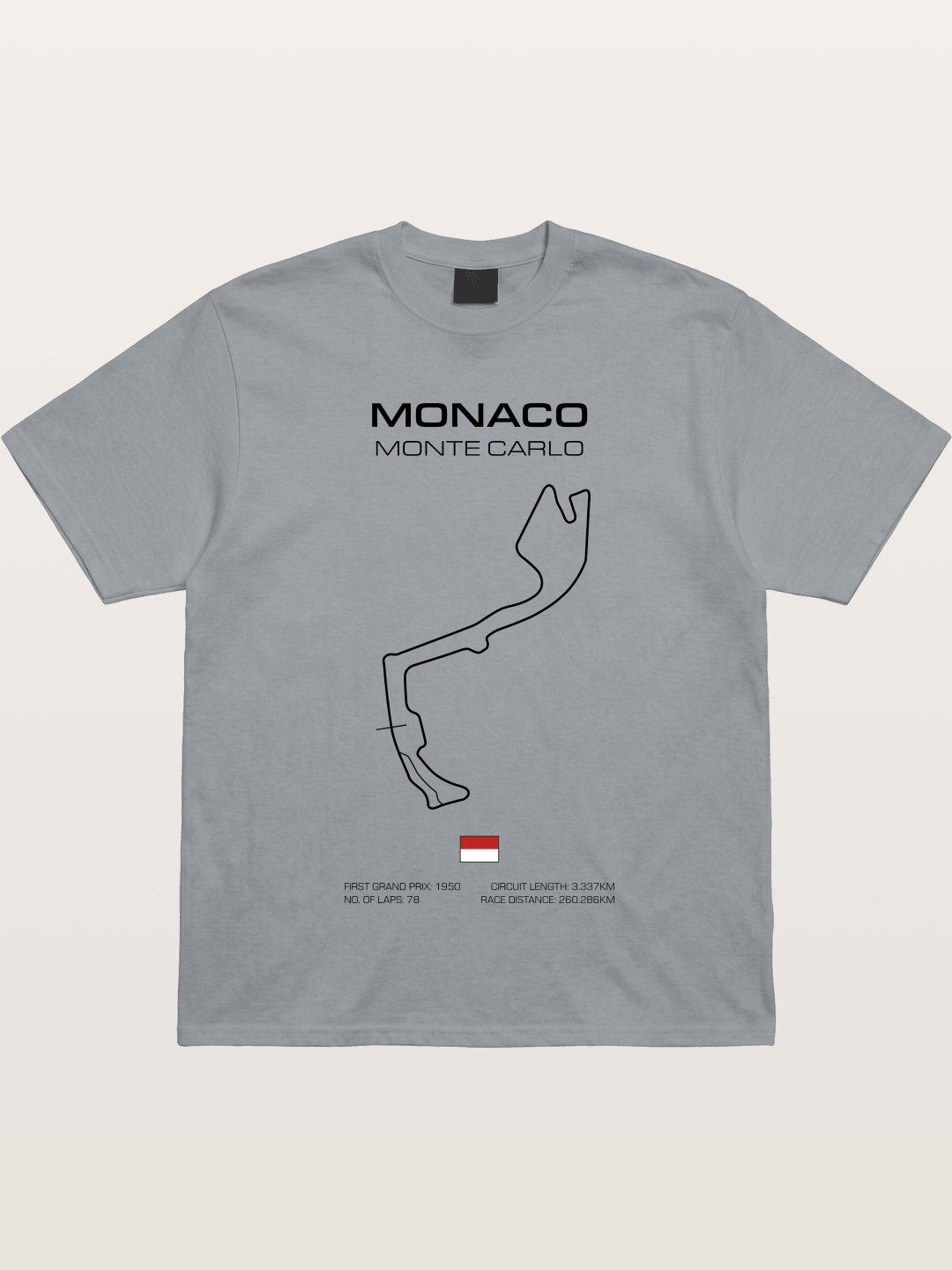 Monaco Circuit Minimal Line With Flag Gildan T-shirt