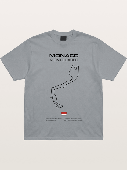 Monaco Circuit Minimal Line With Flag Gildan T-shirt