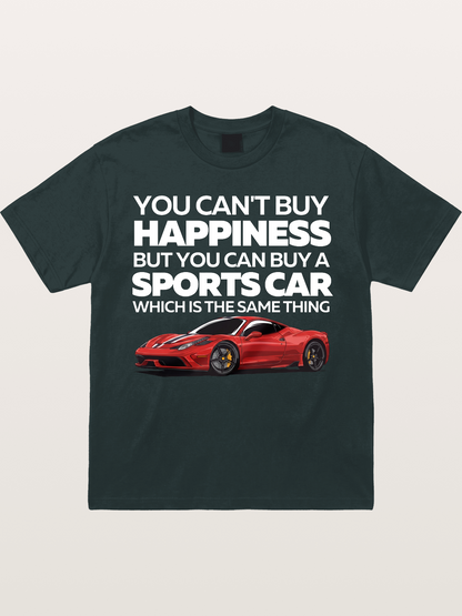Sports Car Happiness Quote Red Ferrari Gildan T-shirt