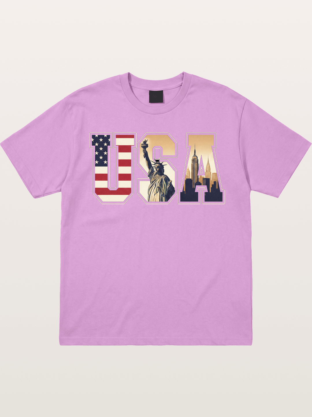 USA Letters Liberty City Skyline Gildan T-shirt