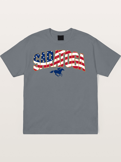 Saratoga Horse Racing American Colors Cotton T-shirt